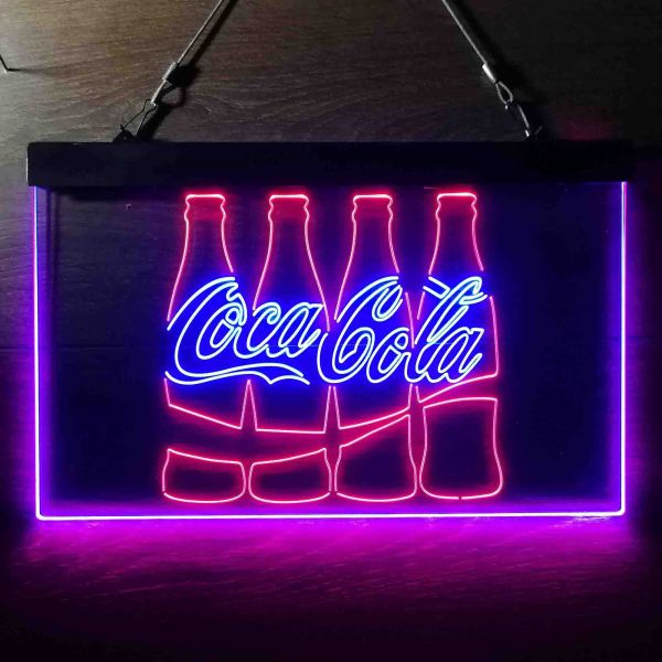 Coca-Cola Bottles Dual LED Neon Light Sign